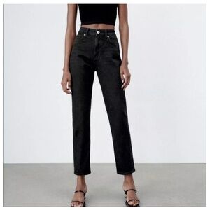 Zara High Rise Black Jeans